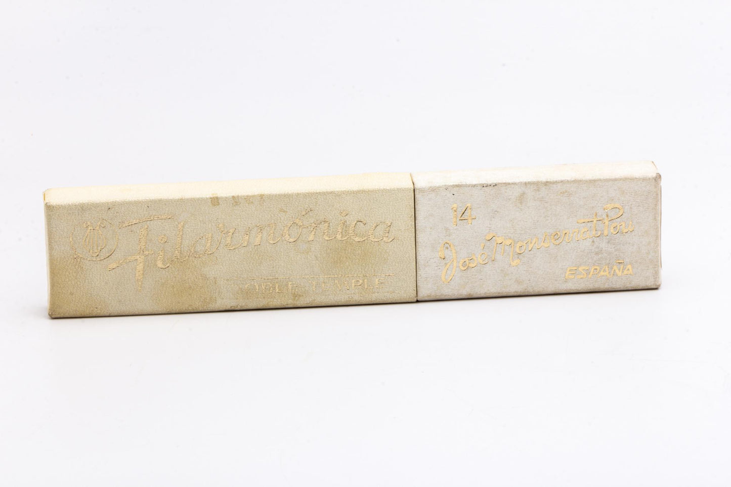 7/8" Filarmonica "Doble Temple" #14 Blue/Red Straight Razor w/ Coffin | Spain