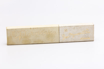 7/8" Filarmonica "Doble Temple" #14 Blue/Red Straight Razor w/ Coffin | Spain