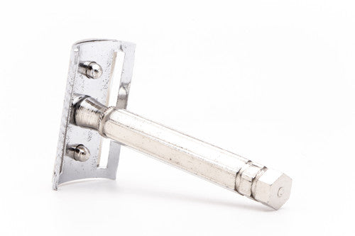 Vintage Nickel Double Edge Safety Razor | Hexagonal Handle