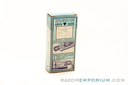 Gillette Blue Double Edge DE Dispenser (20) New Old Stock Razor Blades