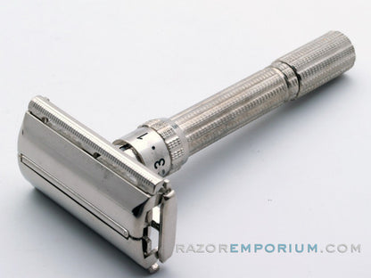 1962 h3 Gillette Slim Adjustable DE Safety Razor w/ Black Case