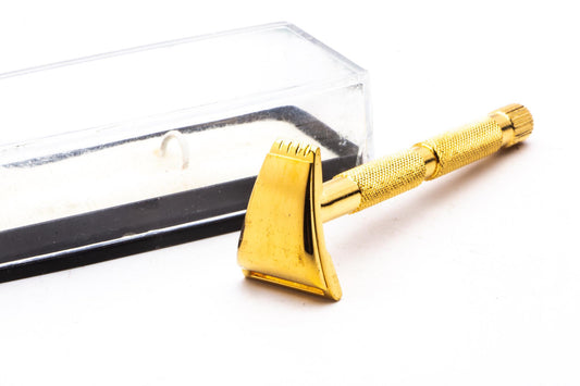 1960's Hoffritz Mustache & Eyebrow Gold Razor Set With Case | Original Condition