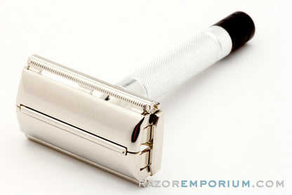 1951 W4 Gillette Black Tip Super Speed TTO DE Razor Set w/ Case & Blades & Instructions