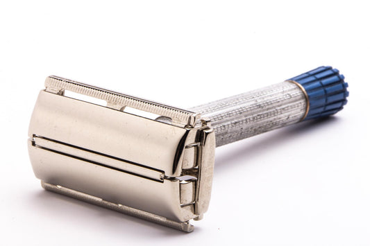 1955 A4 Gillette Light / Blue-Tip Double Edge Flare Tip Safety Razor | Original Condition