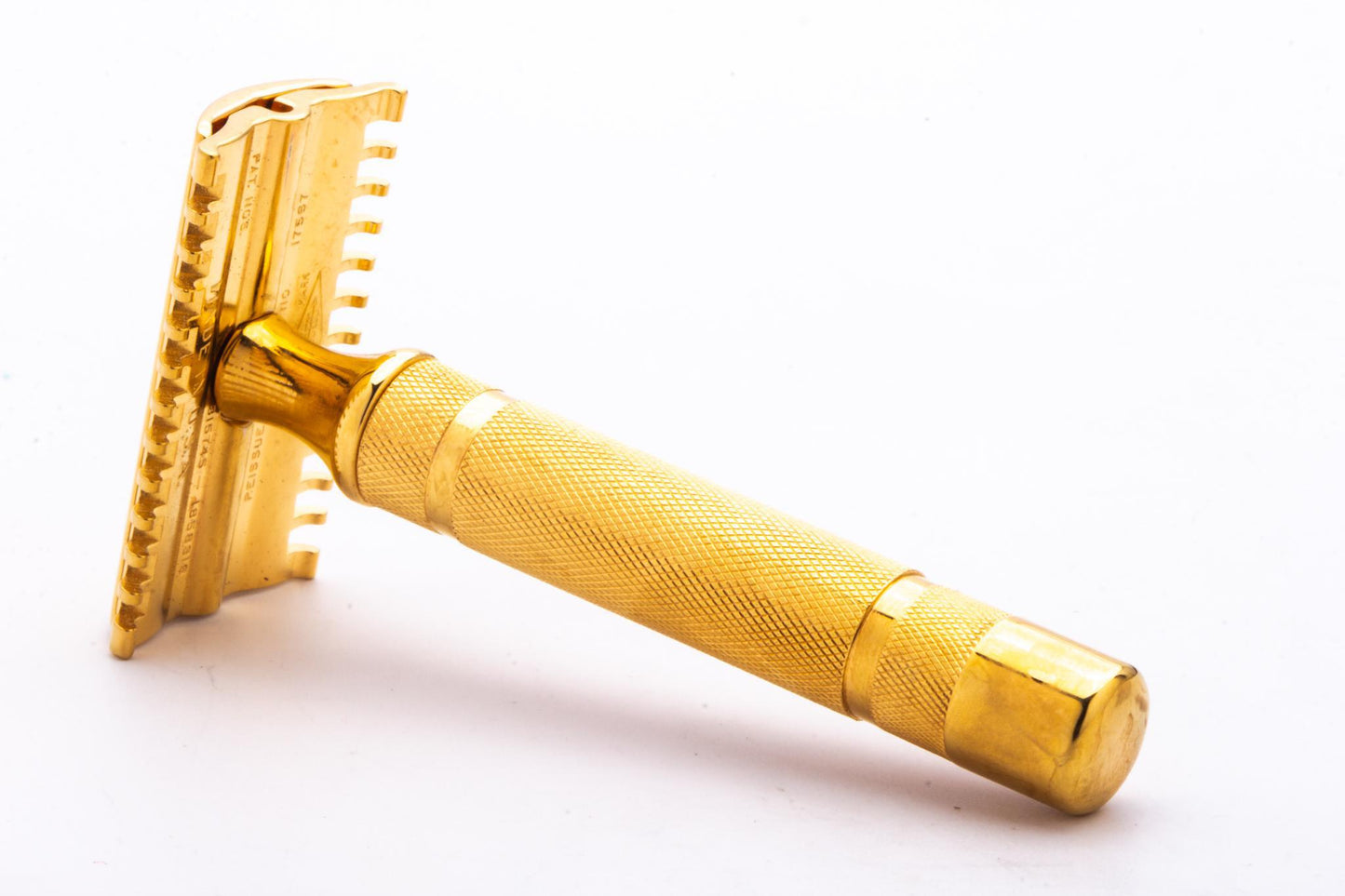 1930's Gillette NEW Short Comb Common Bar Handle Razor | 24k Gold Revamp