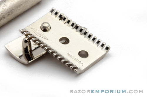 1926 Gillette New Improved Norfolk Tuckaway Double Edge Safety Razor | Factory Nickel Revamp