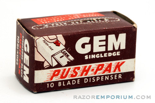 Gem Single Edge Push-Pak Blades (10) - New Old Stock (NOS) Razor Blades