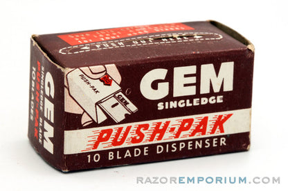 Gem Single Edge Push-Pak Blades (10) - New Old Stock (NOS) Razor Blades
