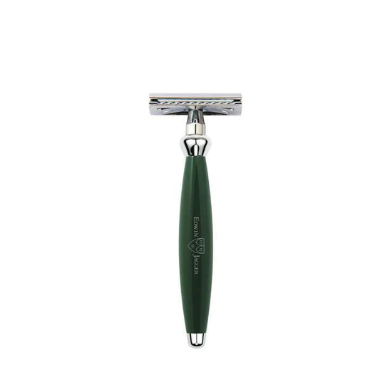 Edwin Jagger | Green Bulbous DE Safety Razor + Free Feather Blades
