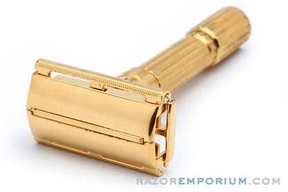 1961 Gillette $1.95 Fatboy Adjustable Safety Razor 24K Gold Revamp