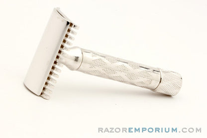 1920 Gillette Silver NEW Bostonian DE Safety Razor in Original Metal Case | Rhodium Revamp