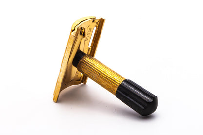 1952 X2 Gillette Gold Ball End Tech Travel Shave Set | Original Condition