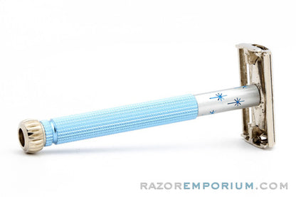 1965 Gillette Blue Star Lady Gillette DE Safety Razor Set K1
