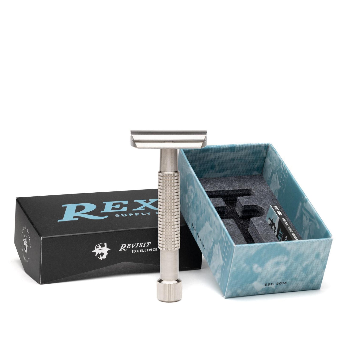 Rex Supply Co. | Envoy XL Three Piece Stainless Steel Double Edge Safety Razor