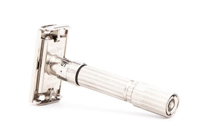 1960 F2 Gillette $1.95 Fatboy Adjustable Double Edge Safety Razor | Factory Nickel Revamp