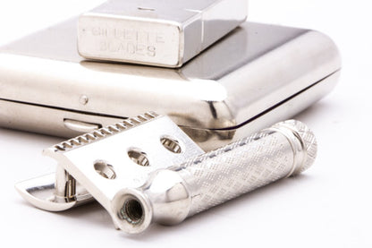 1922 Gillette Tuckaway Travel DE Safety Razor Set | Nickel Revamp