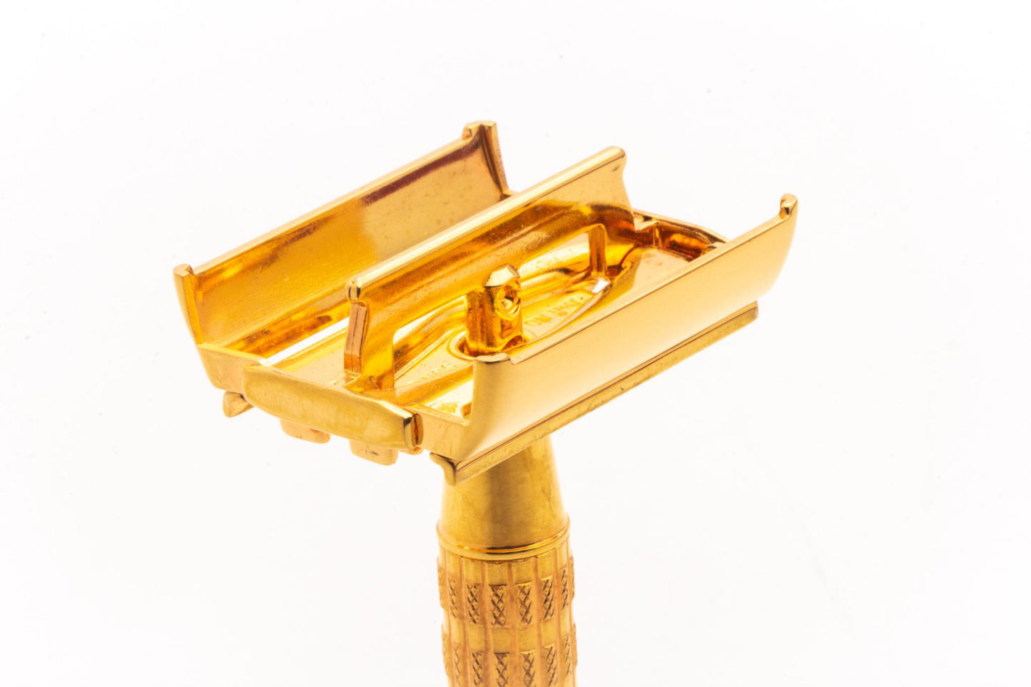1956 B2 Gillette Heavy Red Tip Super Speed DE Safety Razor | 24K Gold Revamp