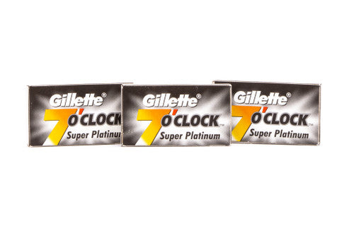 Gillette 7 O'clock Black Super Platinum Double Edge (DE) Razor Blades