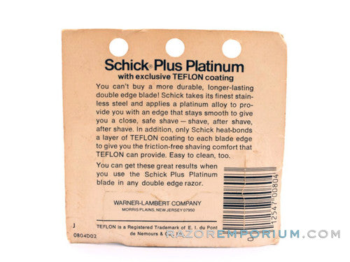 Schick Plus Platinum (5) DE - New Old Stock (NOS) Razor Blades