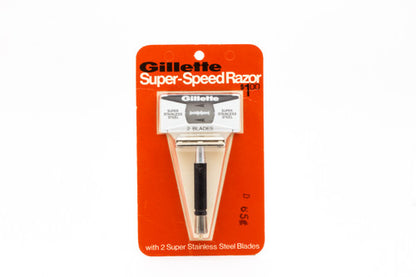 NOS Gillette Black Handle Super Speed Safety Razor