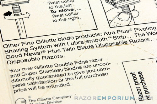 1989 Gillette G2000 TTO DE Safety Razor NOS J1