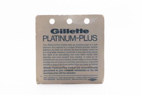 Gillette Platinum Plus Double Edge (5) New Old Stock (NOS) Razor Blades