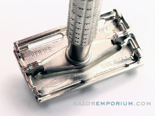 1956 B2 Gillette Flair Tip Super Speed Safety DE Razor | Factory Nickel Revamp