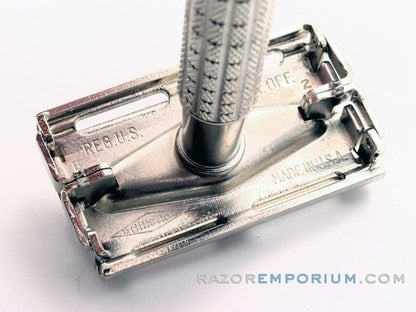1956 B2 Gillette Flair Tip Super Speed Safety DE Razor | Factory Nickel Revamp