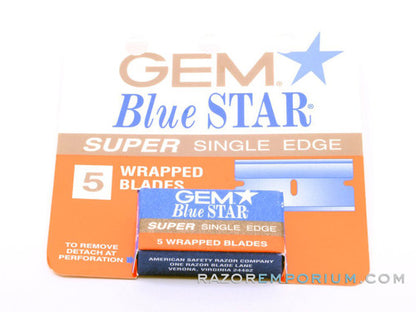 Gem Blue Star Single Edge Blades (5) - New Old Stock (NOS) Razor Blades