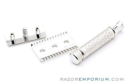 1922 Gillette New Improved Norfolk Tuckaway DE Razor Nickel Revamp