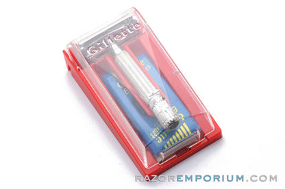 1958 Gillette TV Super Speed Razor w/ Red Case - D2