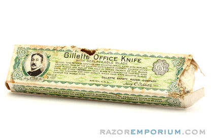 1920's Gillette Safety Razor Co. Office Knife w/ Leather Sleeve