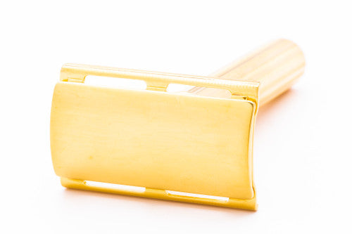 1947-51 Gillette Fat Handle Tech DE Safety Razor | 24k Gold Revamp