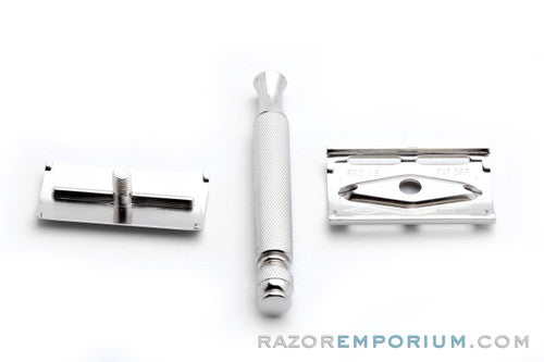 1963 Gillette Ball End Tech Double Edge Safety Razor | Factory Nickel