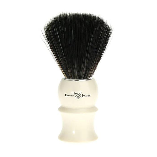 Edwin Jagger|Black Synthetic Shaving Brush - Imitation Ivory