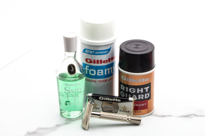 1966 L1 Gillette Shaving Set Box With Super Speed Flare Tip Safety Razor | Original Condition
