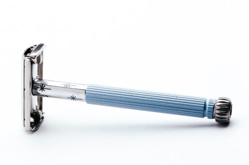 1966 Gillette  Blue Star Lady Gillette Double Edge Safety Razor | Factory Nickel Revamp