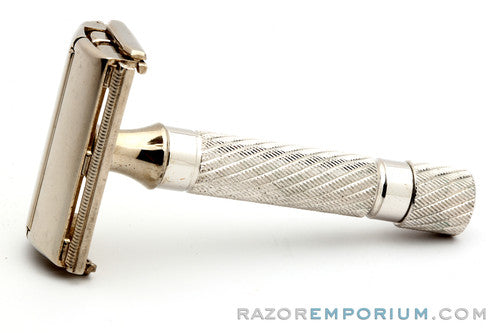 1948-51 Gillette Executive DE Safety Razor in Ostrich Leather Case with Blade Dispenser