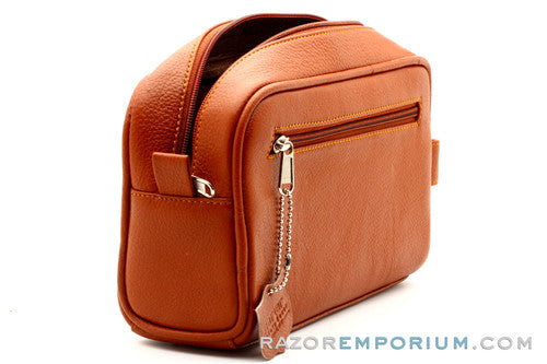 Parker | Saddle Brown Leather Toiletry Bag