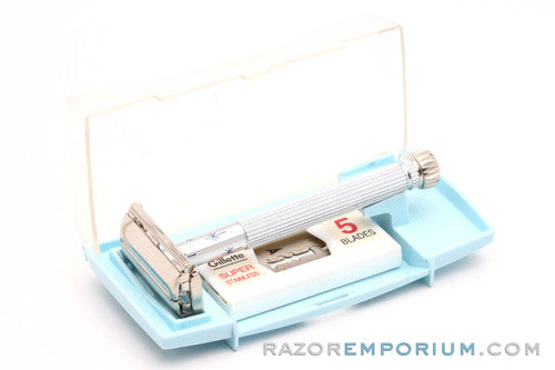 1965 Gillette Blue Star Lady DE Safety Razor K1