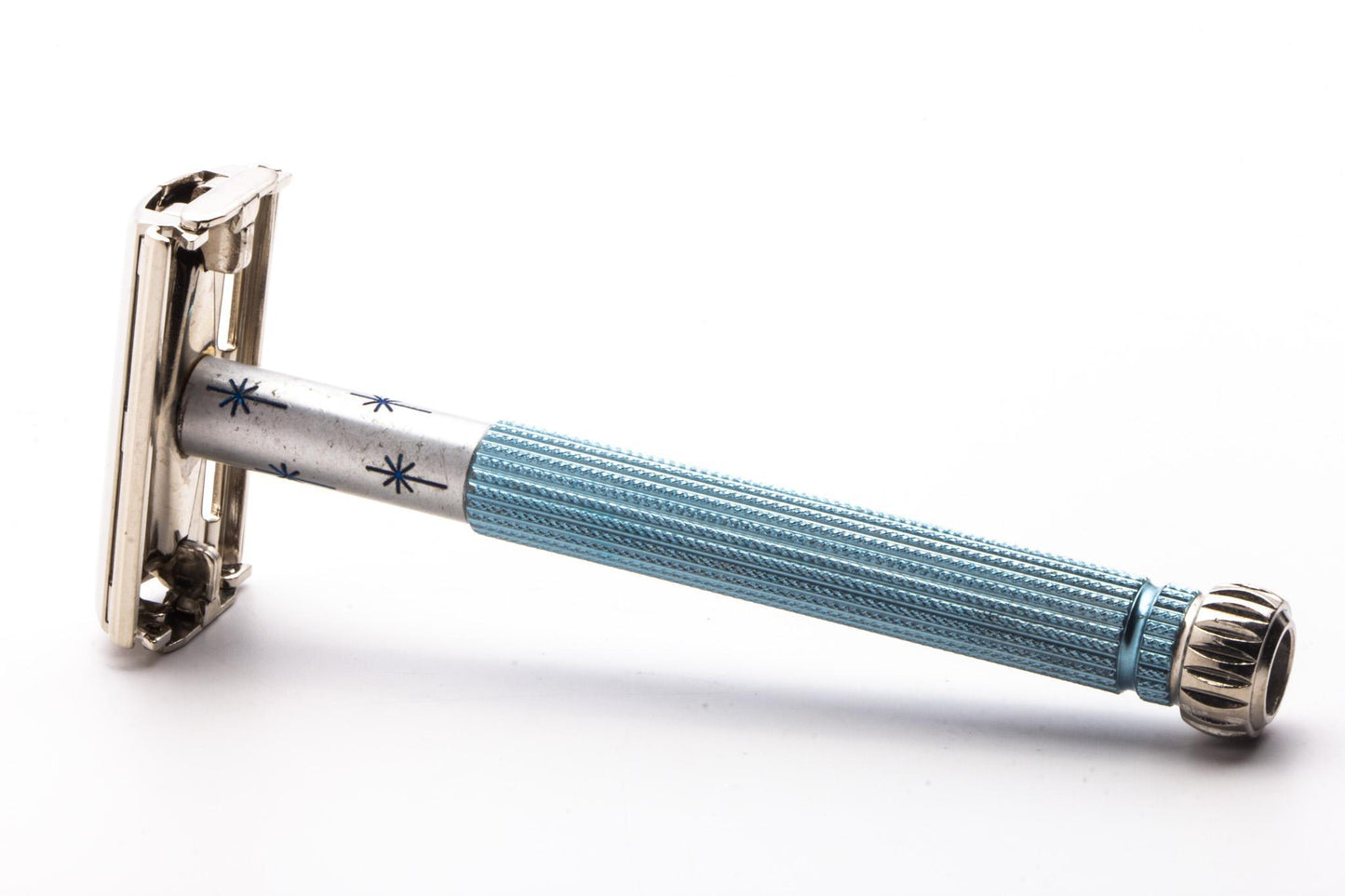 1965 K3  Gillette Blue Star Lady Gillette Double Edge Safety Razor | Factory Nickel Revamp