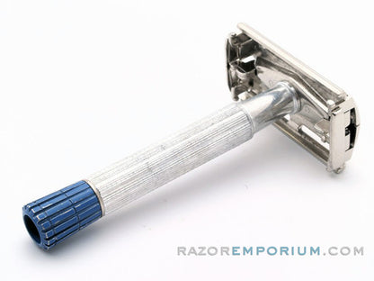 1955 A4 Gillette Blue Tip Light Super Speed Safety Razor