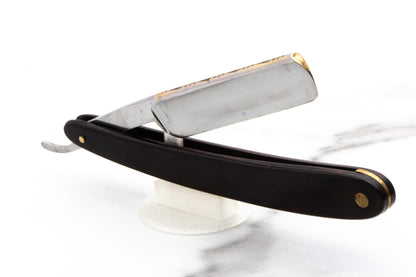 5/8" Art of Shaving/Dovo Straight Razor with Gold Spine and Dark Wood Scales