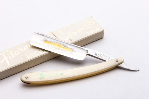 6/8" Filarmonica Doble Temple #13 Straight Razor w/ Coffin & Cream Scales| Spain