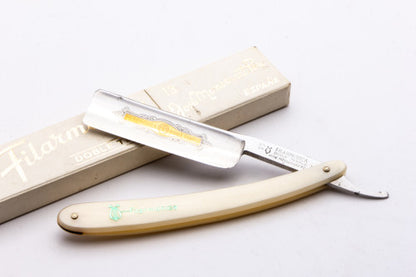 6/8" Filarmonica Doble Temple #13 Straight Razor w/ Coffin & Cream Scales| Spain