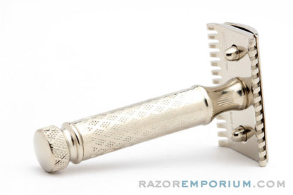 1926 Gillette New Improved Norfolk Tuckaway Double Edge Safety Razor | Factory Nickel Revamp