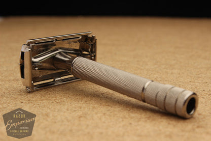 Gillette 1947-51 Notched DE Super Speed Safety Razor * Nickel REVAMPED