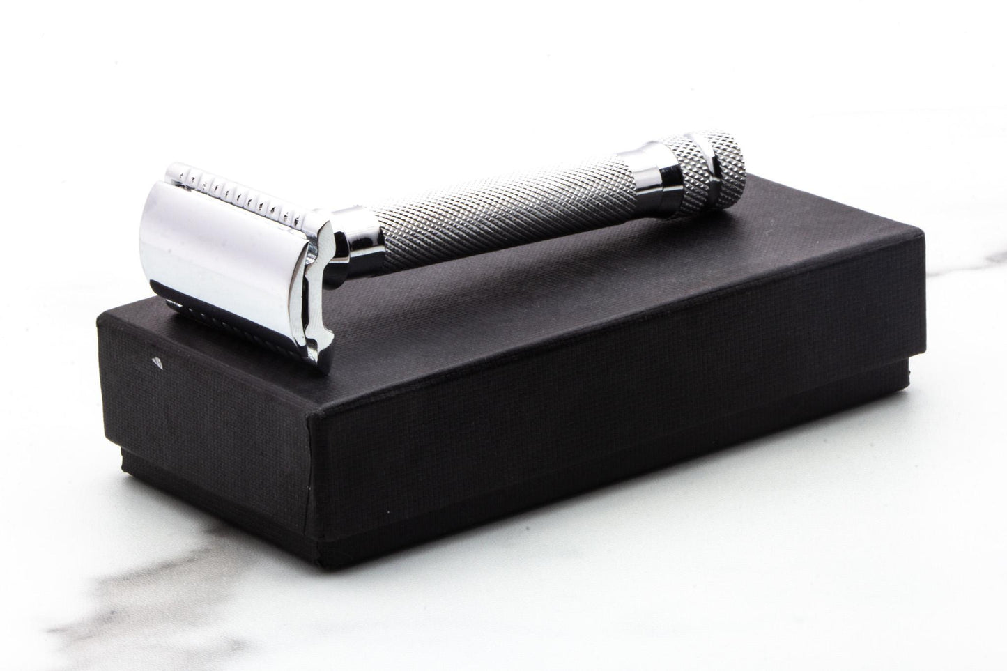 Unbranded Three Piece Nickel Double Edge Safety Razor Set | Original Condition