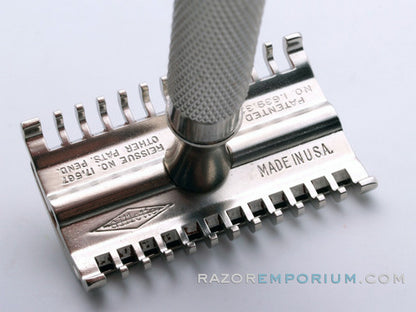 1930's Gillette NEW Long Comb Ball End Replica Handle w/ Revamped Head Double Edge Safety Razor