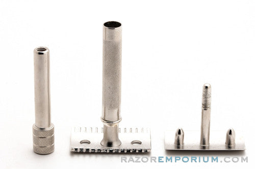 1920 Gillette Single Ring Old Type D.E. Safety Razor Nickel Revamp